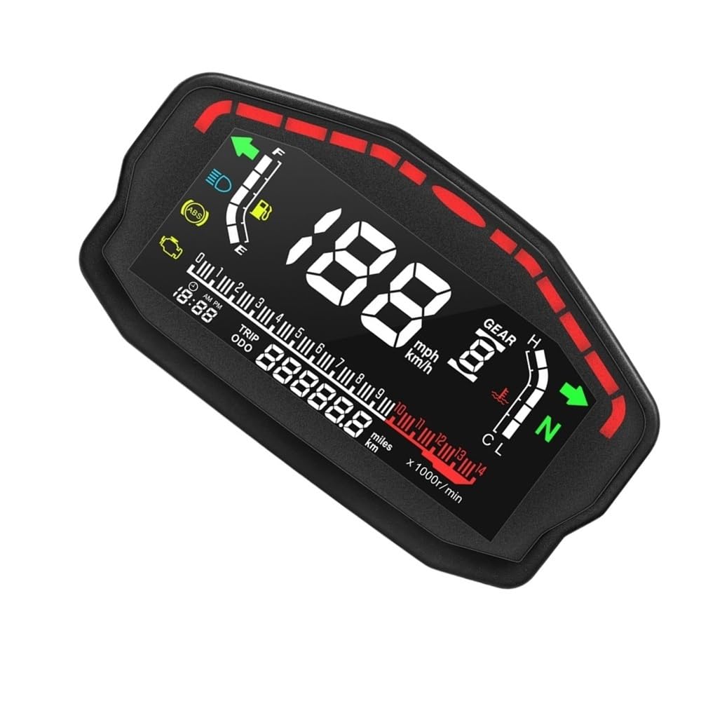 WYHJIUY Für 12V Für CG125 Für CG150 Motorrad Tacho Digitale Instrument Panel Halterung Kilometerzähler Tachometer Mit Geschwindigkeit Speed Gear Display von WYHJIUY