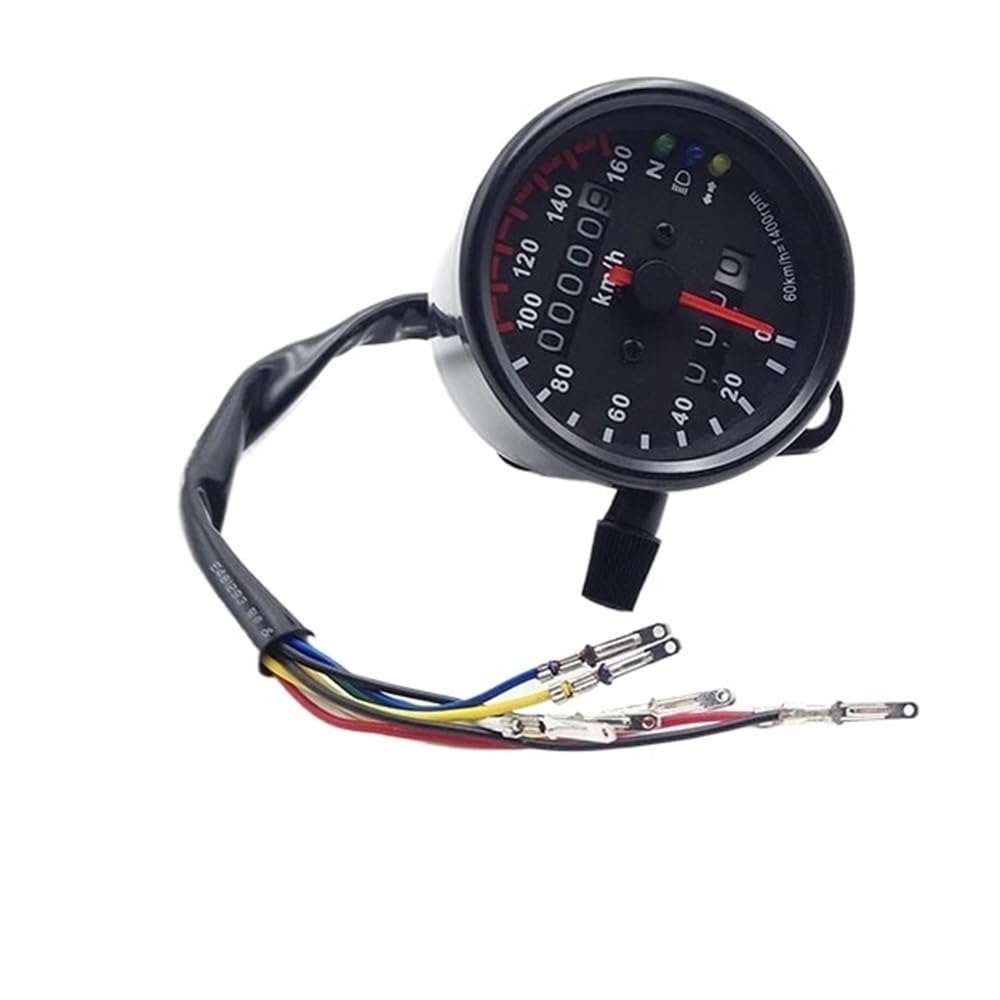 WYHJIUY Für 12V Motorrad 1400RPM Kilometerzähler Laufleistung Meter Anzeige Instrument Montage 60km/h Tacho Gauge Speed Gear Display von WYHJIUY