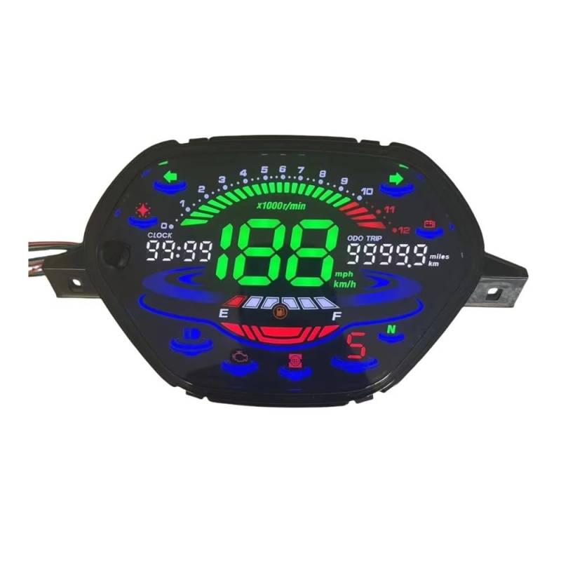 WYHJIUY Für Wave Für Alpha 100 Für EX5 Für Class1 Für CX Für DX Für Wave Für Nf 100 Motorrad Volldigitaler Kilometerzähler Tachometer Drehzahlmesser Speed Gear Display von WYHJIUY