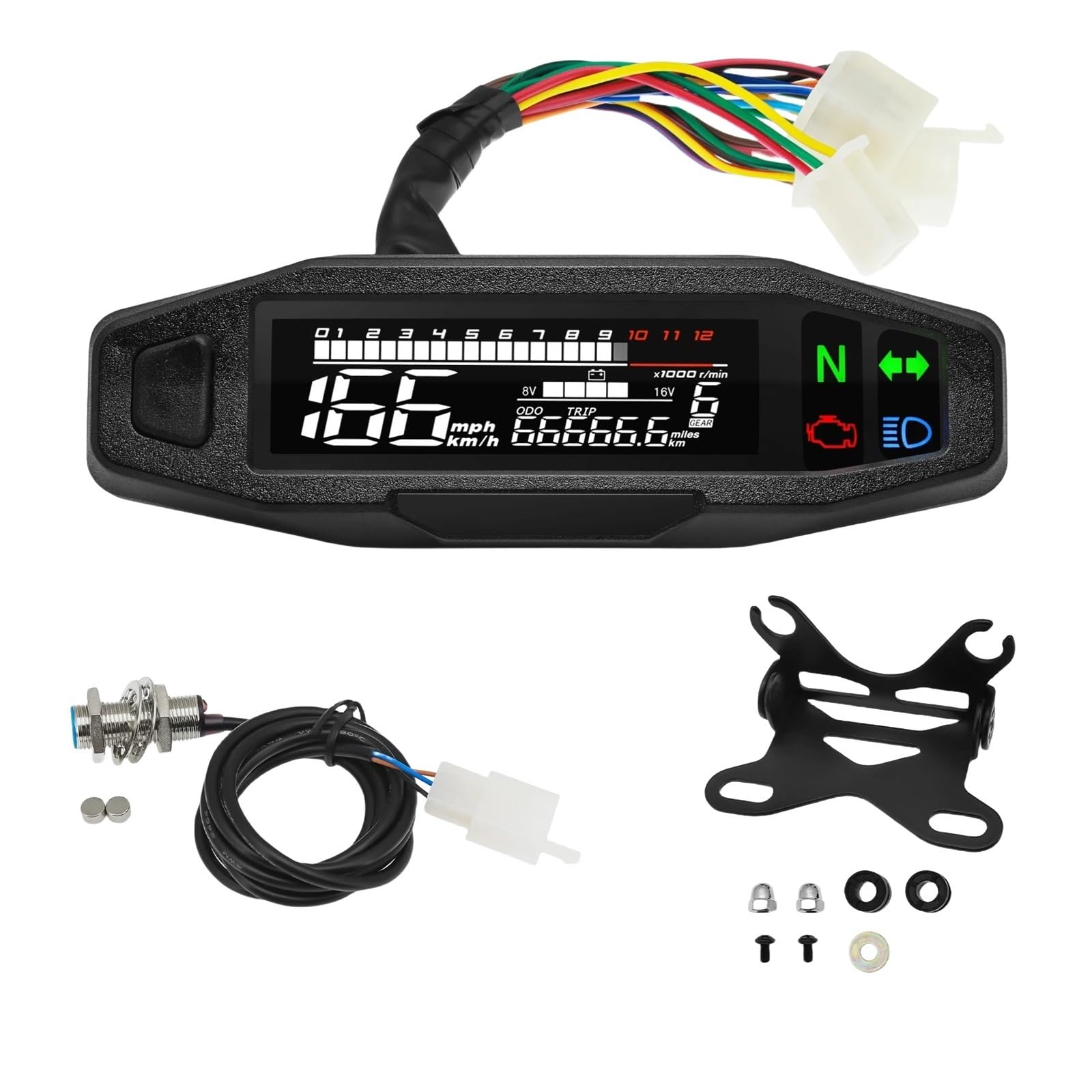 WYHJIUY Motorrad Dashboard Tacho Anzeige Tachometer Digitale Meter Instrument Cluster Licht Anzeige Speed Gear Display von WYHJIUY