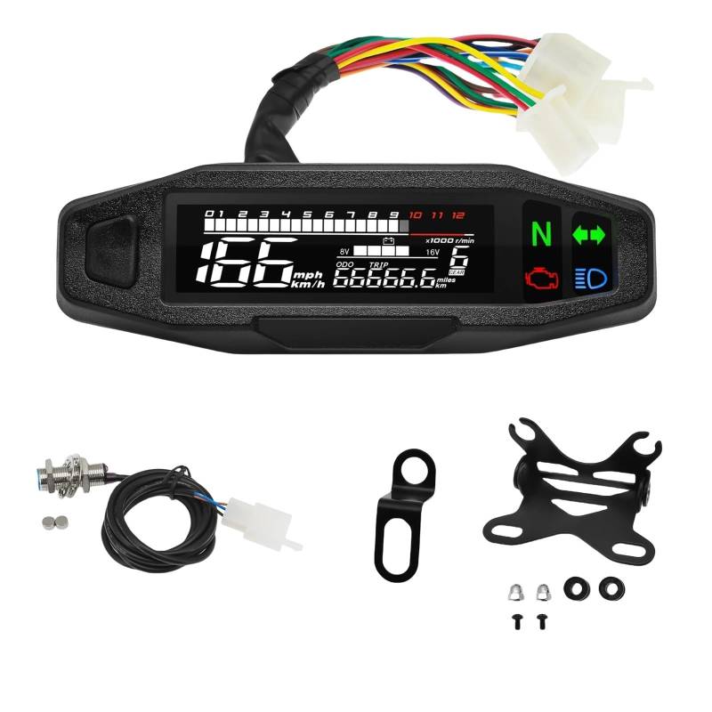 WYHJIUY Motorrad Dashboard Tacho Anzeige Tachometer Digitale Meter Instrument Cluster Licht Anzeige Speed Gear Display von WYHJIUY