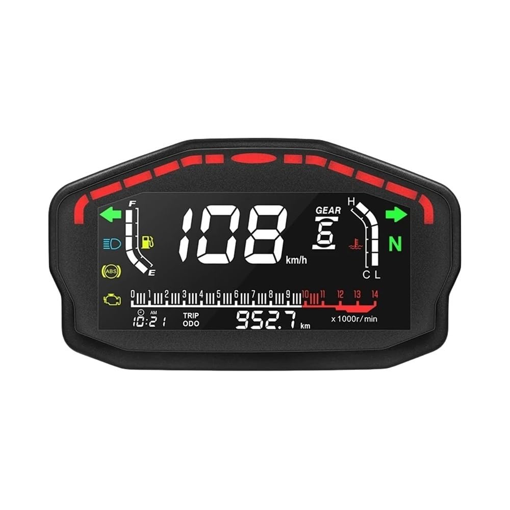 WYHJIUY Motorrad Digital Dash Panel -Computer-geschwindigkeitsmesser-grüne 140000rpm Meter Für Y&amaha Für K&awasaki Für S&uzuki Speed Gear Display von WYHJIUY