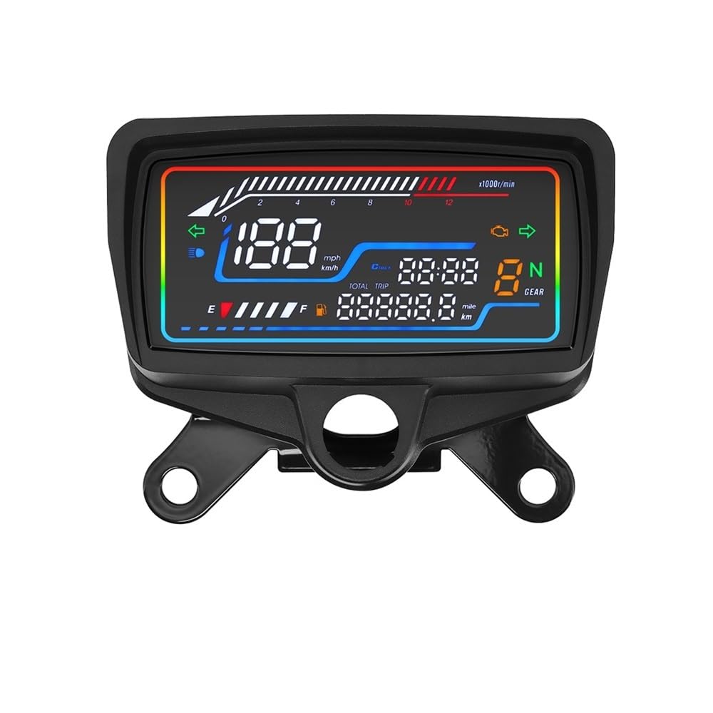 WYHJIUY Motorrad-Geschwindigkeitsmesser-Kilometerzähler-Drehzahlmesser-Instrumentelektronik-Digital-Dashboard Für CG125-150 Speed Gear Display von WYHJIUY