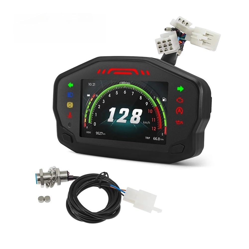 WYHJIUY Motorrad Tachometer Mit Drehzahlmesser RPM Geschwindigkeit Kraftstoffstand Trip Odometer Dashboard Montage Speed Gear Display von WYHJIUY