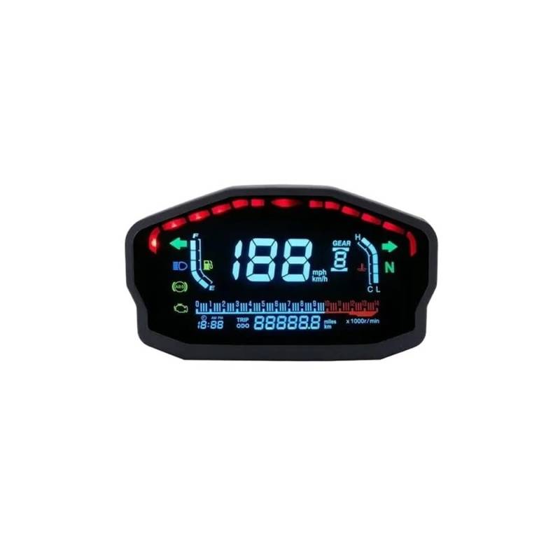 WYHJIUY Motorrad Universal Tachometer 10000RPM Tachometer Tankanzeige Digitaler Kilometerzähler Für 1 2 4 Zylinder Speed Gear Display von WYHJIUY