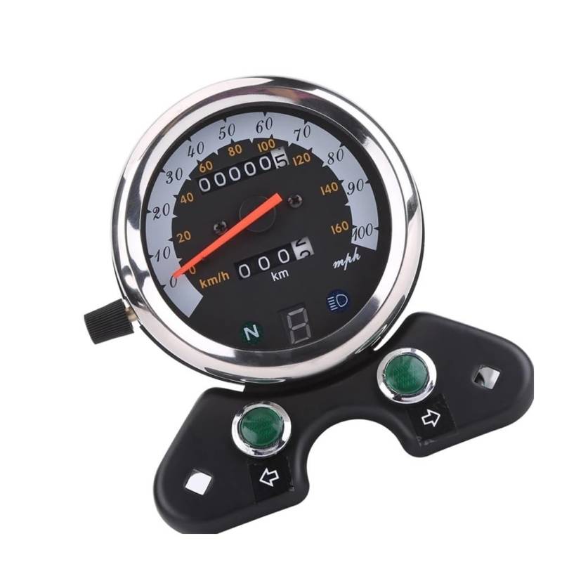 WYHJIUY Motorrad Universal Zubehör Tachometer Kilometerzähler Getriebe Tachometer Tachometer Instrument Montage Speed Gear Display von WYHJIUY