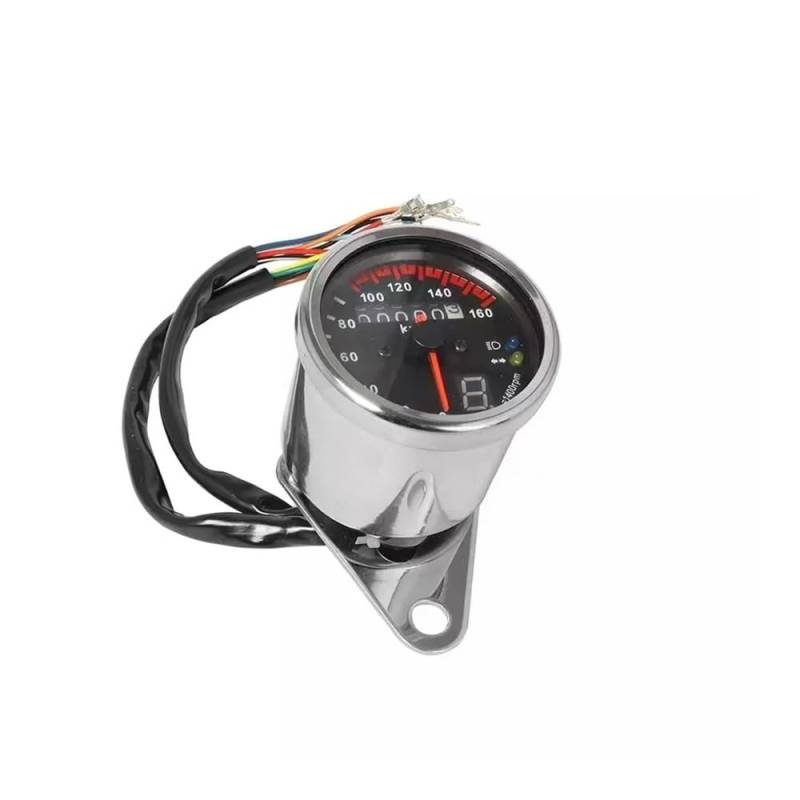 WYHJIUY Universal 12V Motorrad -Computer-geschwindigkeitsmesser- Digitalanzeige Geschwindigkeitsmesser Armaturenbrett Instrumente Getriebe Für Cafe Racer Speed Gear Display von WYHJIUY