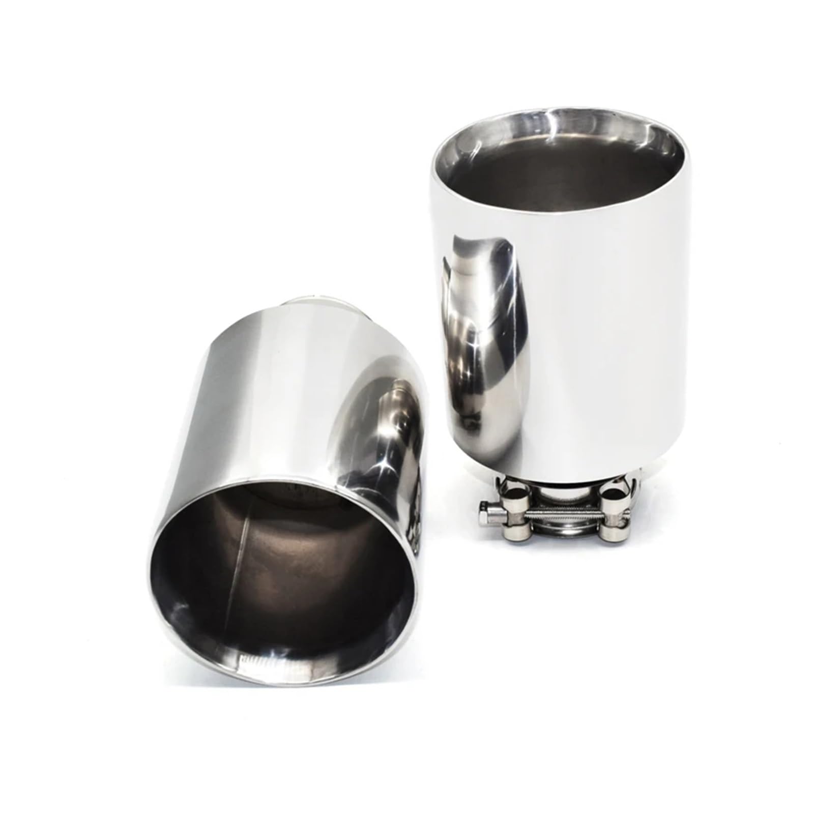 Auto Auspuffrohr 1 Pcs Auto Universal Exhaust Tip 304 Stainless Steel Exhaust Muffler Tips Car Exhaust Pipe Tailpipe 63mm Nozzle Car Accessories Auto Auspuff Schalldämpfer(ID51MM OD114MM) von WYLWSHA