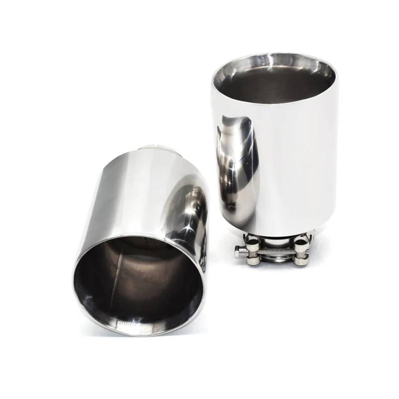 Auto Auspuffrohr 1 Pcs Auto Universal Exhaust Tip 304 Stainless Steel Exhaust Muffler Tips Car Exhaust Pipe Tailpipe 63mm Nozzle Car Accessories Auto Auspuff Schalldämpfer(ID54MM OD89MM) von WYLWSHA