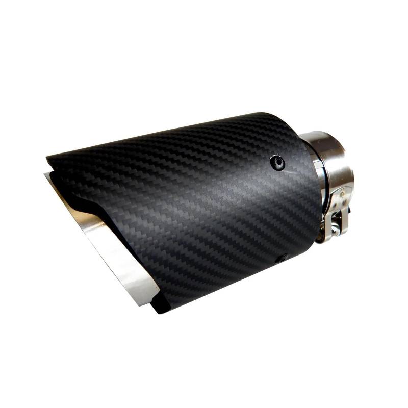 Auto Auspuffrohr Auto Universal Matte Carbon Fiber Auspuffspitze Auspuffrohr Auto Auspuffspitze Endrohr Auto Auspuffrohr Auto Auspuff Schalldämpfer(In 81mm Out 101mm) von WYLWSHA