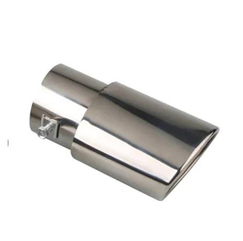 Auto Auspuffrohr Autozubehör Universal Silver Car Exhaust Muffler Tip Edelstahl Gerades/Gebogenes Rohr Modifiziertes Auto Tail Throat Liner Pipe Auto Auspuff Schalldämpfer(Silver Straight) von WYLWSHA