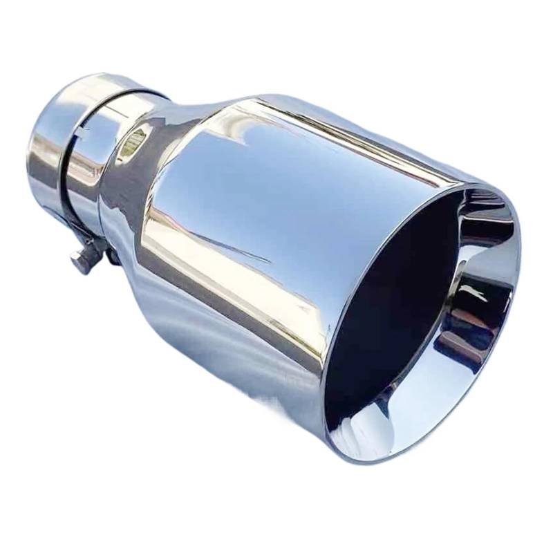 Auto Auspuffrohr Edelstahl Single The Flat Universal Muffler Tail Throat Car Modifikation Auspuffrohr Auto Auspuff Schalldämpfer(76MM IN-101MM Out) von WYLWSHA