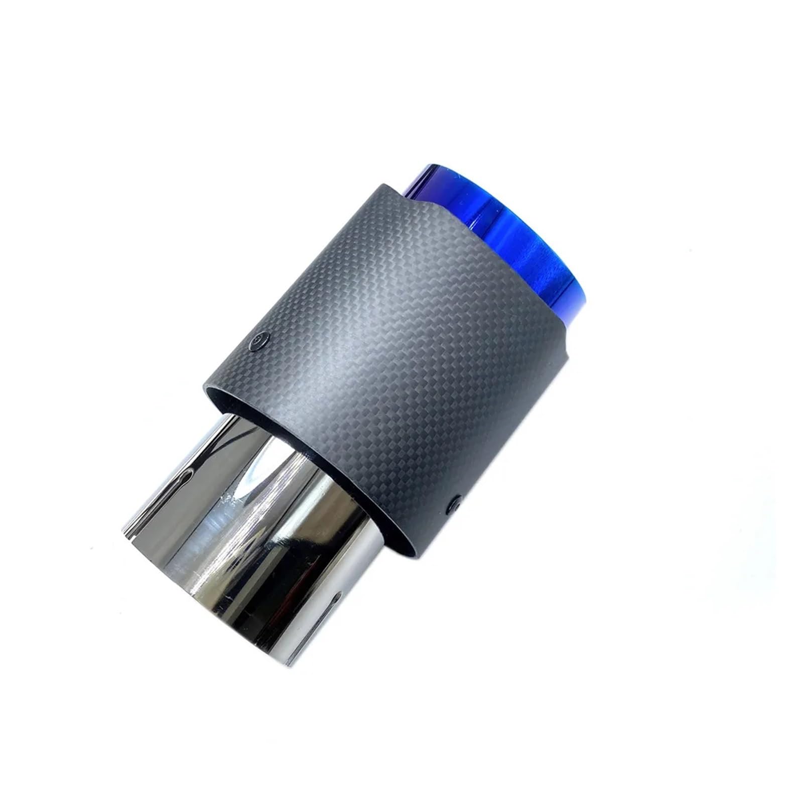 Auto Auspuffrohr Für F30 1PCS Auto Auspuff Endrohr Matt Carbon Schwanz Ende Blau Edelstahl Gerade Schalldämpfer Spitze Auto Auspuff Schalldämpfer(60MM IN 89MM Out) von WYLWSHA