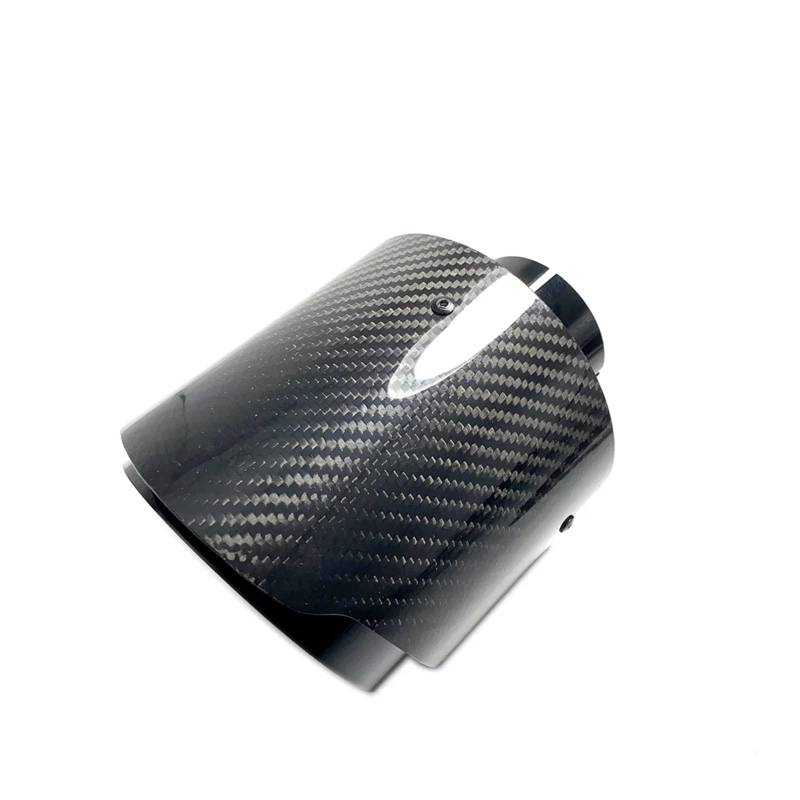 Auto Auspuffrohr Glänzendes Auspuffrohr Auto-Universal-Auspuffanlagen Edelstahl-Carbon-Endrohrauslass 130 Mm Düsen Schalldämpferspitze Auto Auspuff Schalldämpfer(IN 63MM-Out 89MM) von WYLWSHA