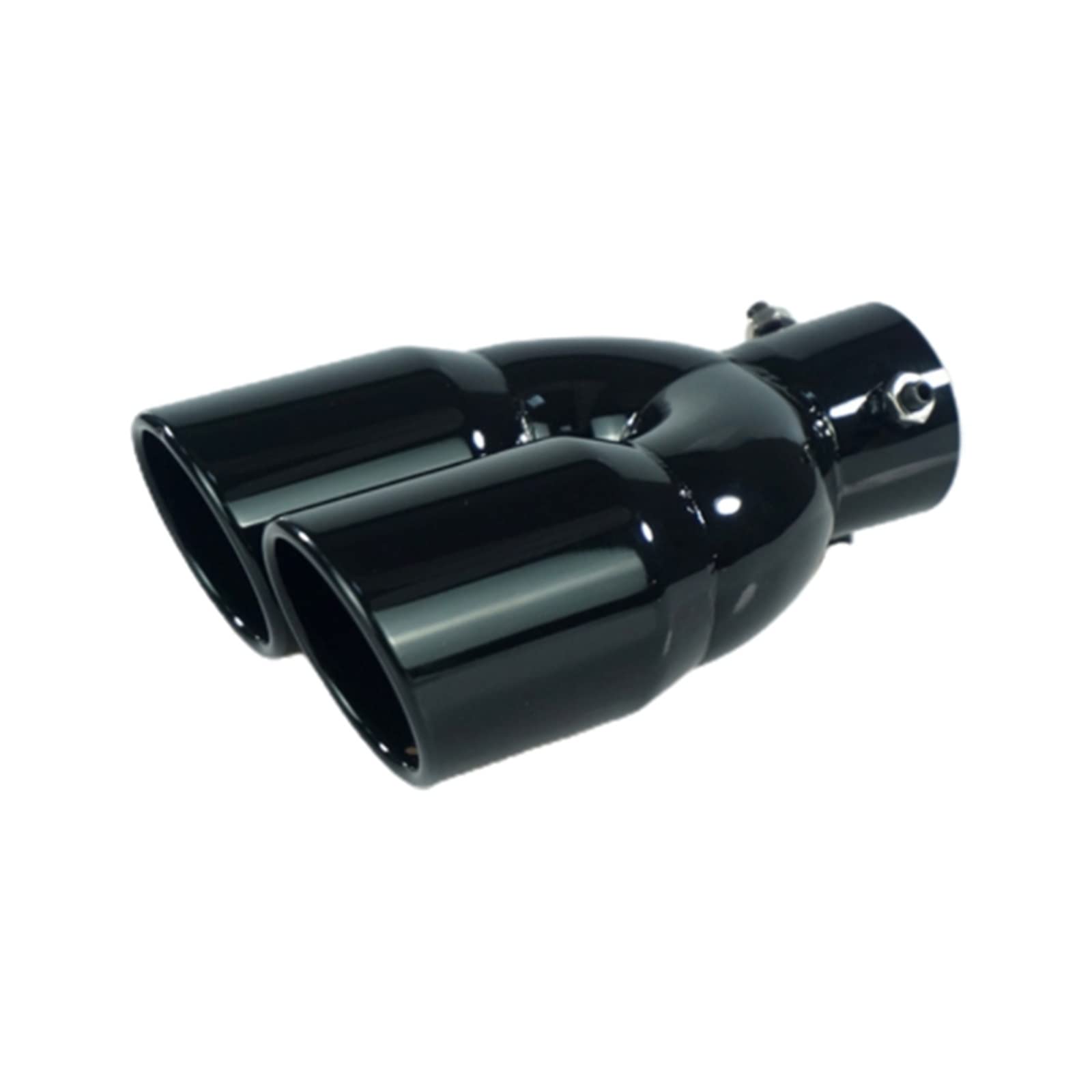 Auto Auspuffrohr Universal 63mm Auto Einlass Doppel-Barrel Hinten Auspuff Spitze Endrohr Schalldämpfer Schwarz Outlet Edelstahl Auto Zubehör Auto Auspuff Schalldämpfer(1,B) von WYLWSHA