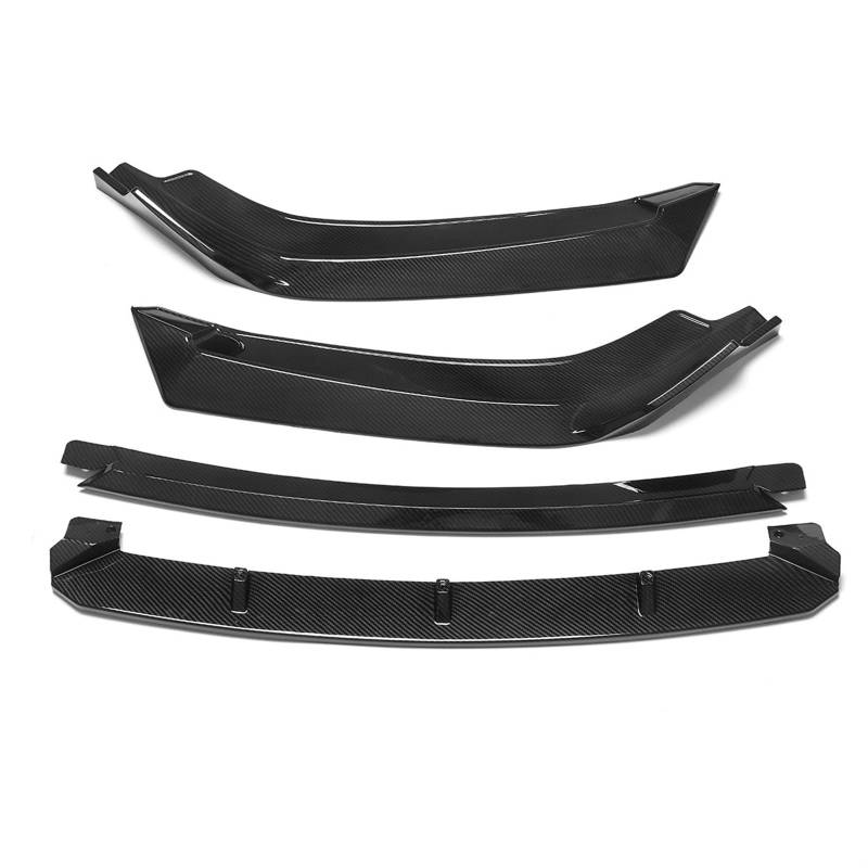 Front Spoiler Lippe Auto 4 Stücke Auto Front Lip Splitter Diffusor Lip Body Kit Spoiler Stoßstangen Schutz Für Civic Für Limousine Für 4Dr 2016 2017 2018 Auto Frontspoiler Lippe(Carbon Fiber Look) von WYLWSHA