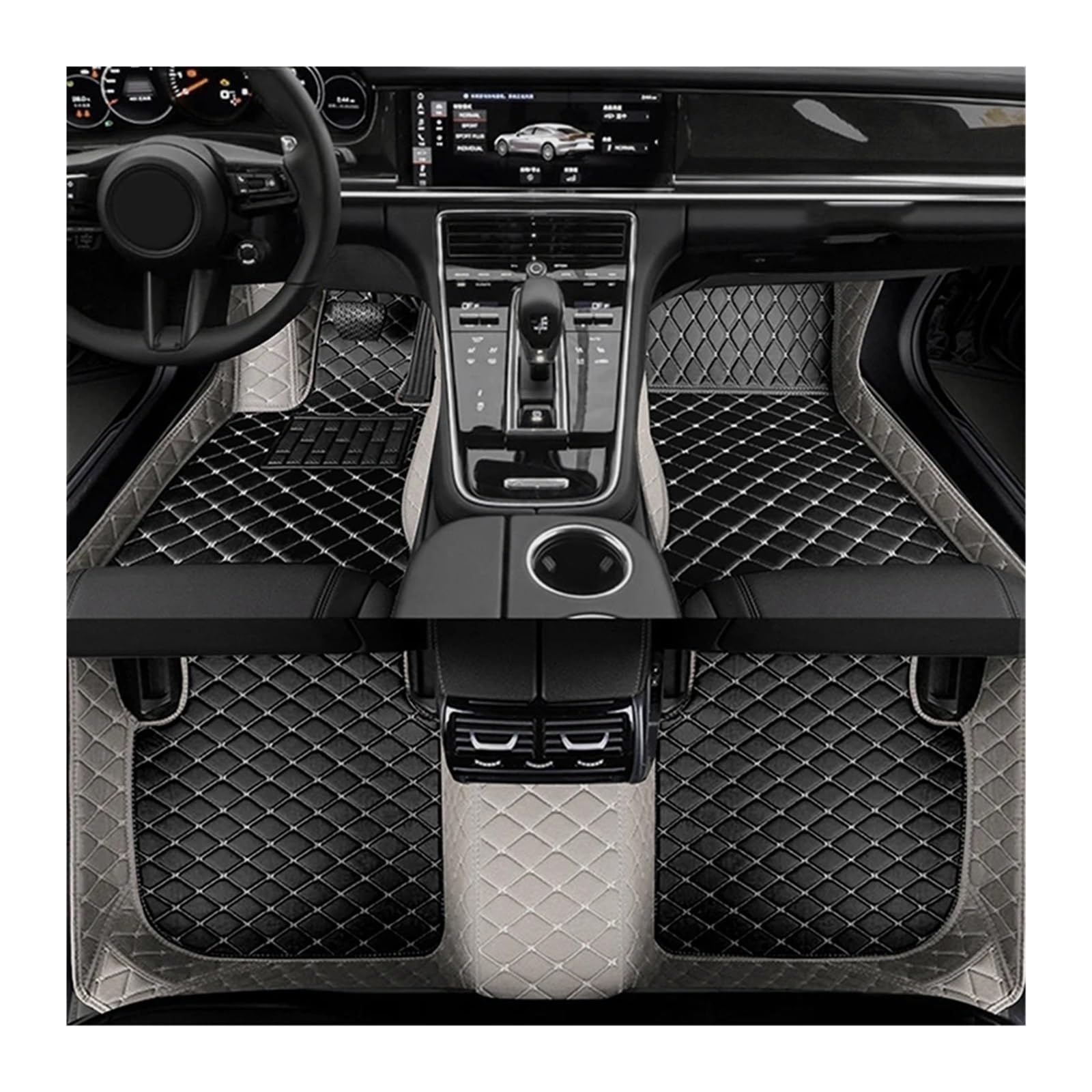 Fußmatten Auto Auto Boden Matte Für A3 Für 8P 2004-2010 Innen Zubehör Leder Teppiche Teppiche Fuß Pads Auto Fussmatte(Left Hand Drive,1set floormat17) von WYLWSHA