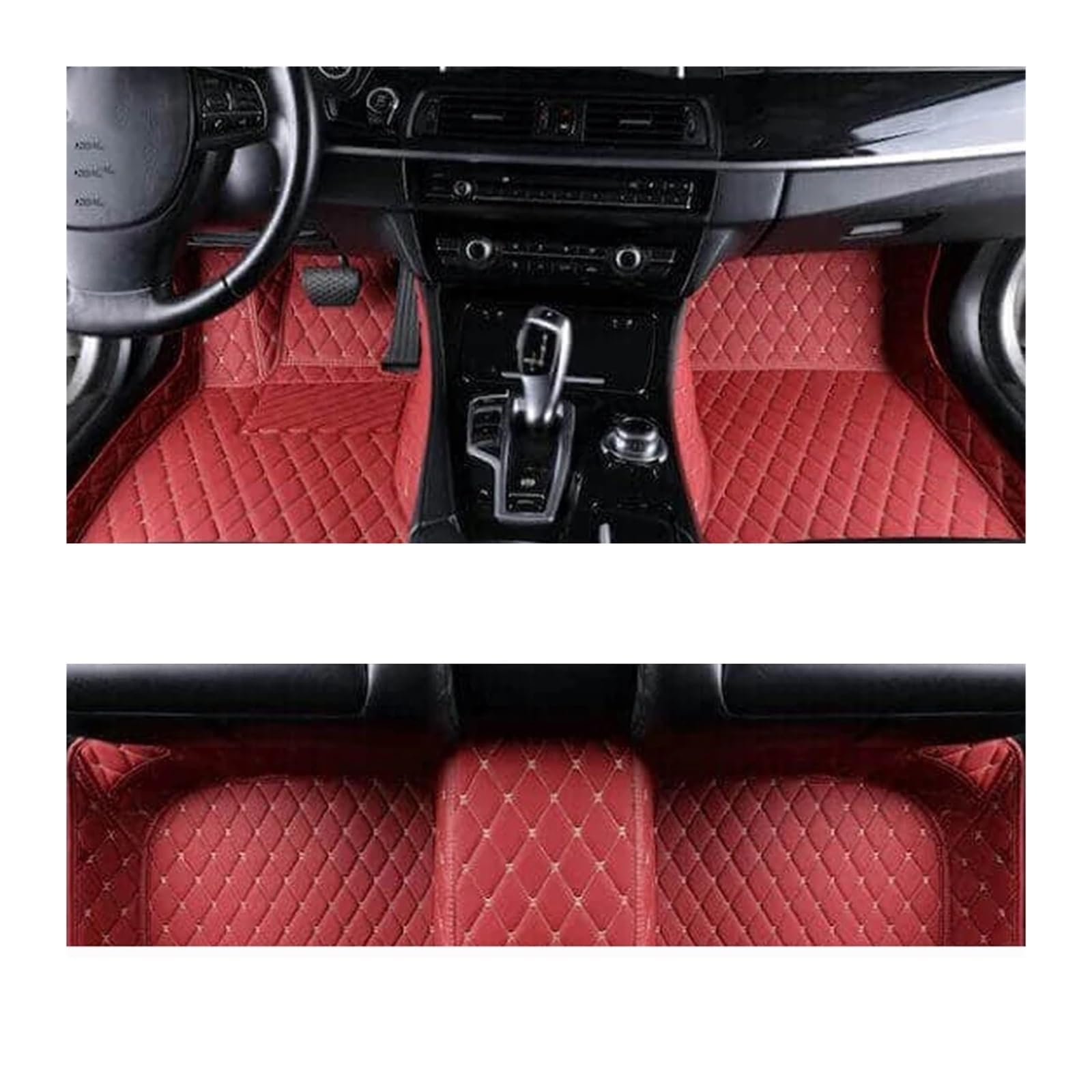 Fußmatten Auto Auto Boden Matte Für A3 Für 8P 2004-2010 Innen Zubehör Leder Teppiche Teppiche Fuß Pads Auto Fussmatte(Left Hand Drive,Wine 1set) von WYLWSHA