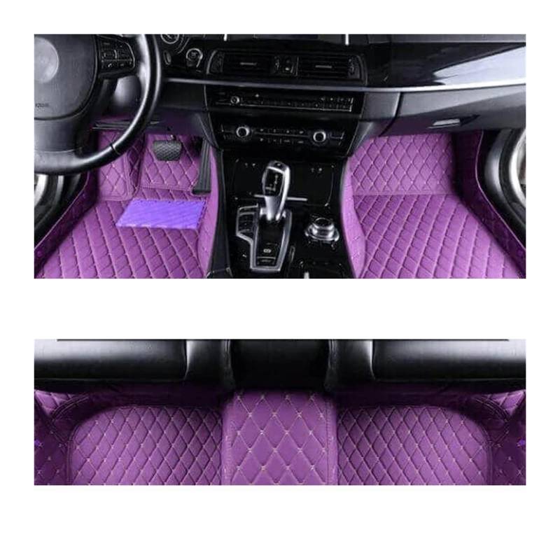 Fußmatten Auto Auto Boden Matte Für A3 Für 8P 2004-2010 Innen Zubehör Leder Teppiche Teppiche Fuß Pads Auto Fussmatte(Right Hand Drive,Purple 1set) von WYLWSHA