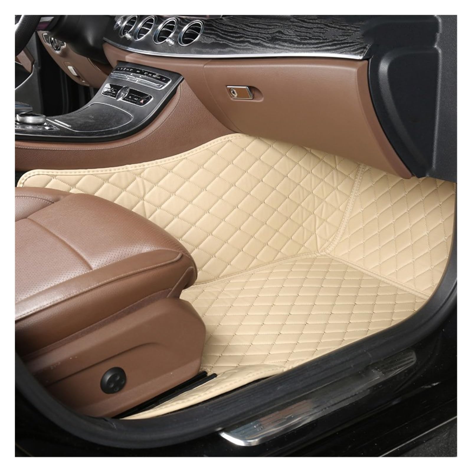 Fußmatten Auto Auto Boden Matte Für Hyundai Für Tucson 2006 2007 2008 2009 2010 2011 2012 2013 2014 Fuß Pad Innen Auto Zubehör Auto Fussmatte(Copilot-Beige) von WYLWSHA