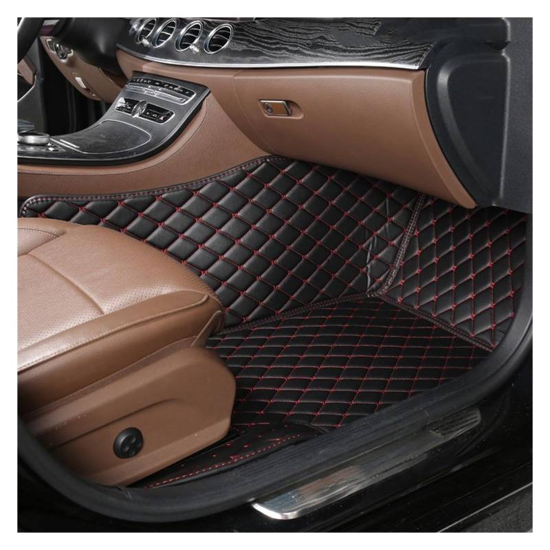 Fußmatten Auto Auto Boden Matte Für Hyundai Für Tucson 2006 2007 2008 2009 2010 2011 2012 2013 2014 Fuß Pad Innen Auto Zubehör Auto Fussmatte(Copilot-Black Red) von WYLWSHA