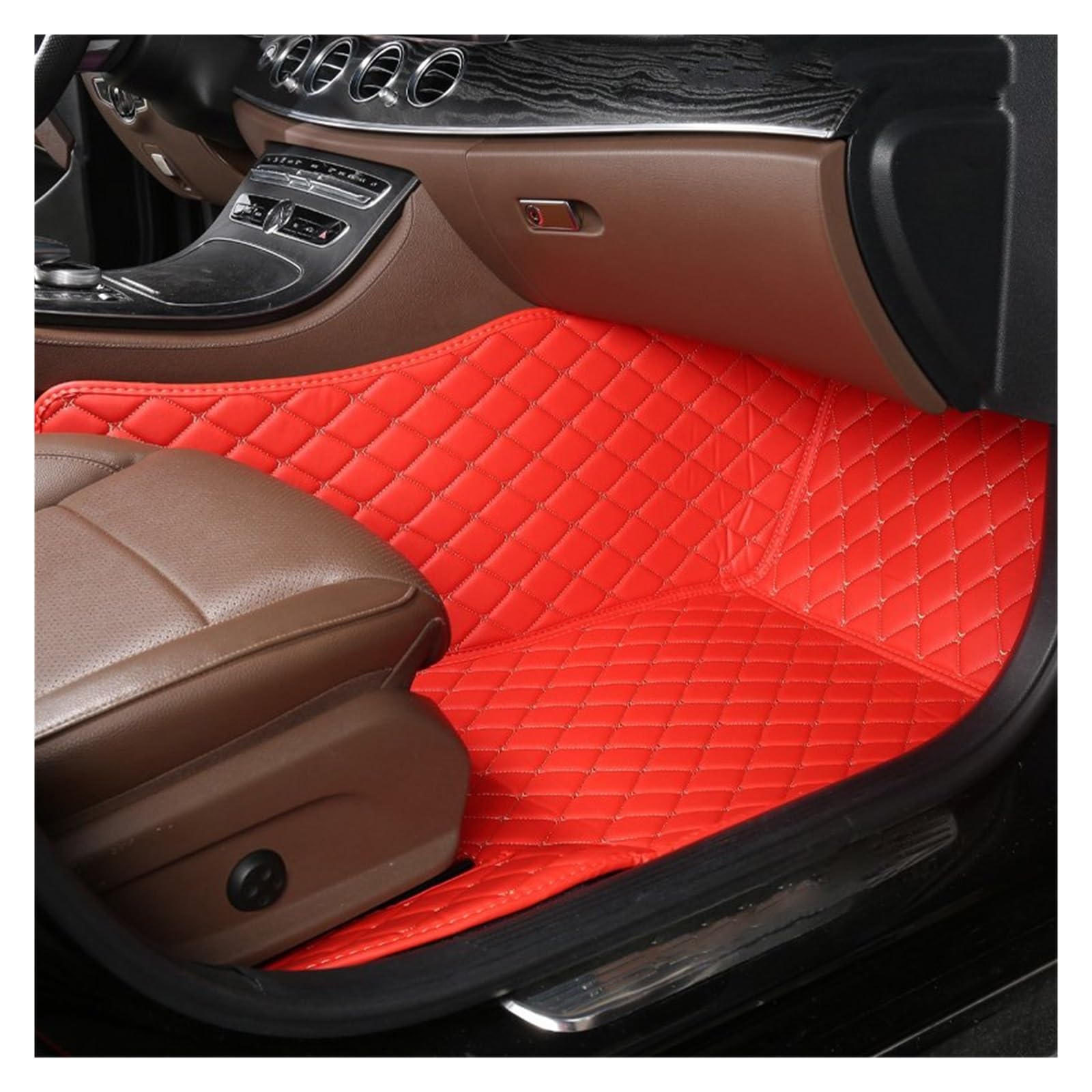 Fußmatten Auto Auto Boden Matte Für Hyundai Für Tucson 2006 2007 2008 2009 2010 2011 2012 2013 2014 Fuß Pad Innen Auto Zubehör Auto Fussmatte(Copilot-Red) von WYLWSHA