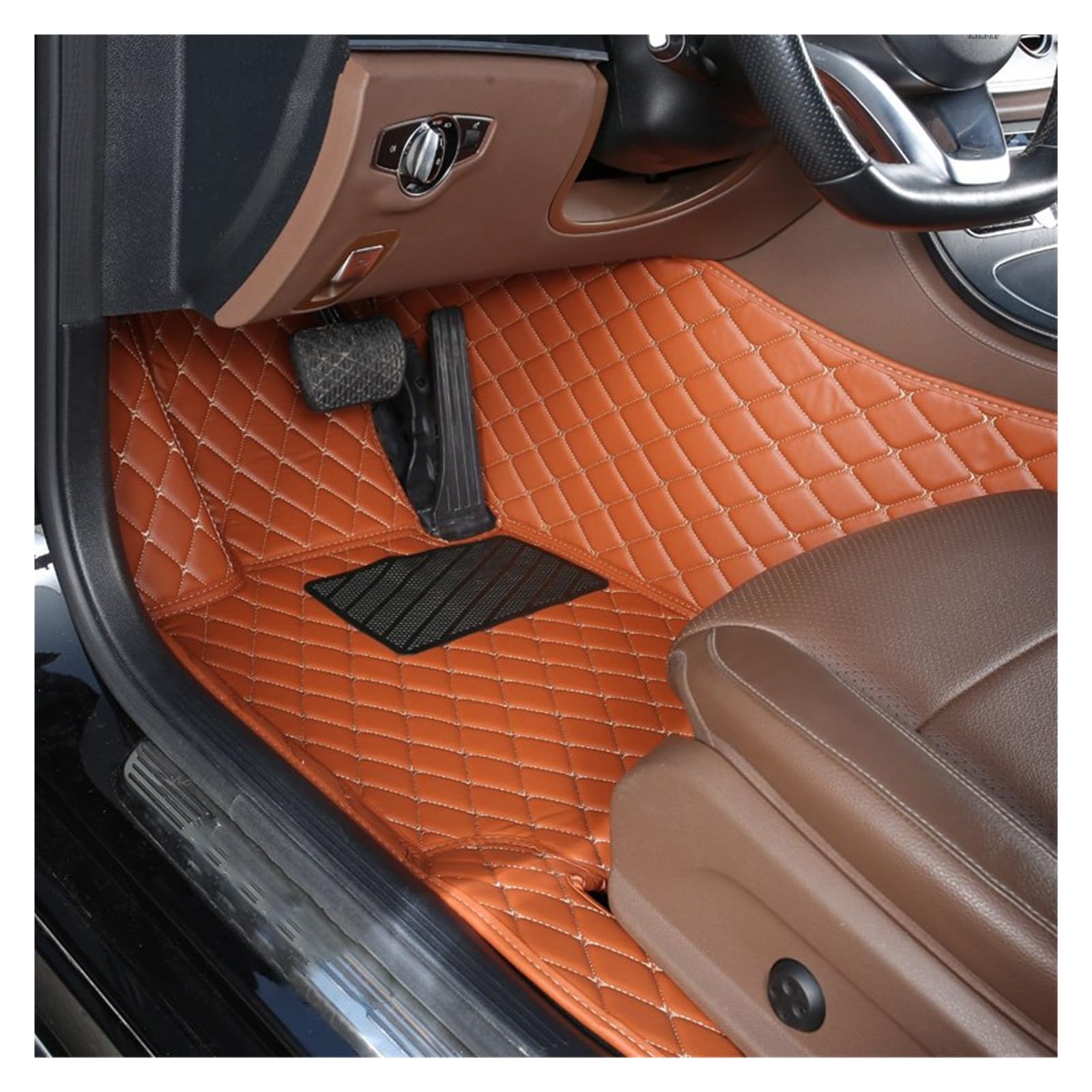 Fußmatten Auto Auto Boden Matte Für Hyundai Für Tucson 2006 2007 2008 2009 2010 2011 2012 2013 2014 Fuß Pad Innen Auto Zubehör Auto Fussmatte(Driver-Brown) von WYLWSHA