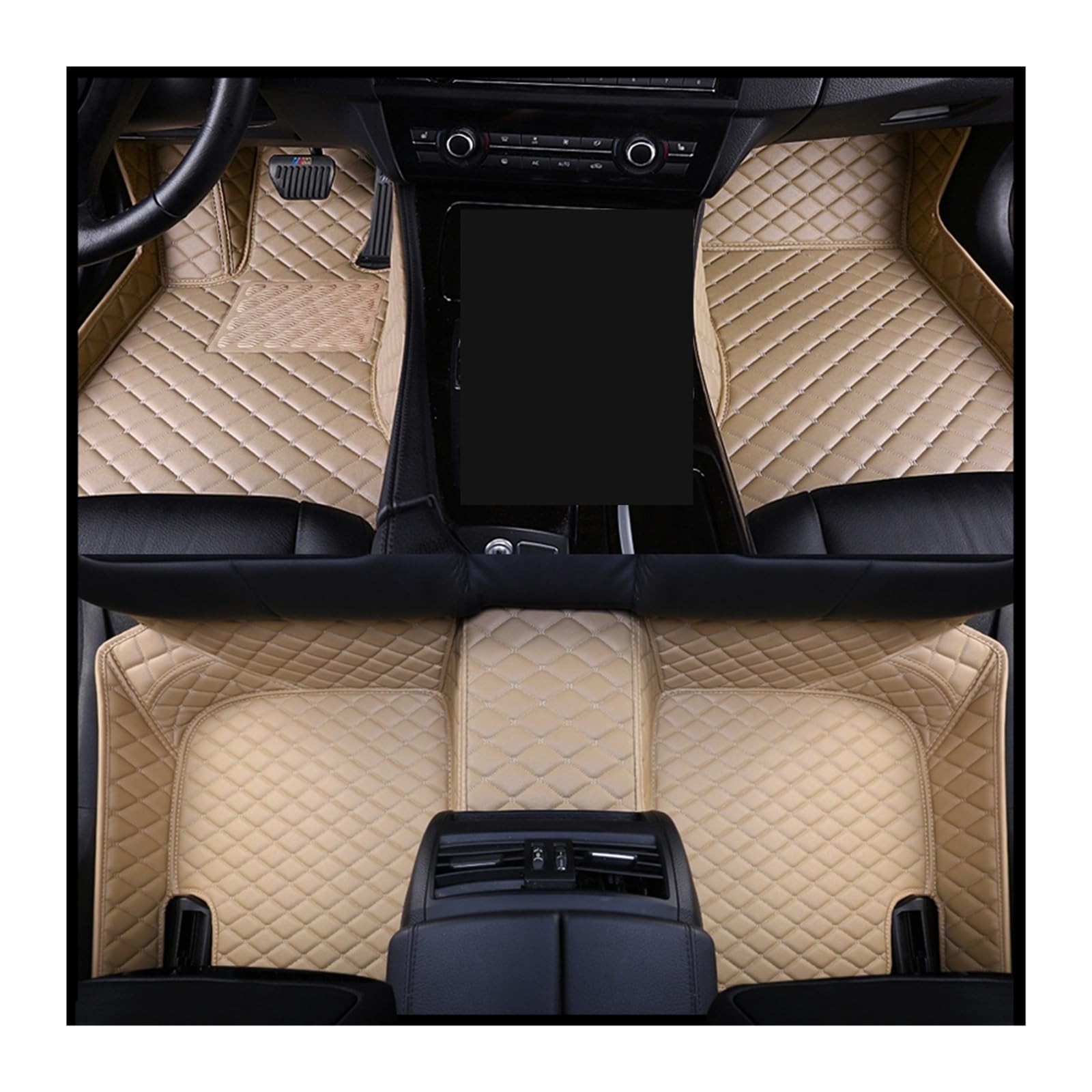 Fußmatten Auto Auto Fußmatten Für Hyundai Für Santa Für Fe 2006 2007 2008 2009 Auto Innen Zubehör Leder Teppiche Teppiche Fuß Pads Auto Fussmatte(Beige) von WYLWSHA