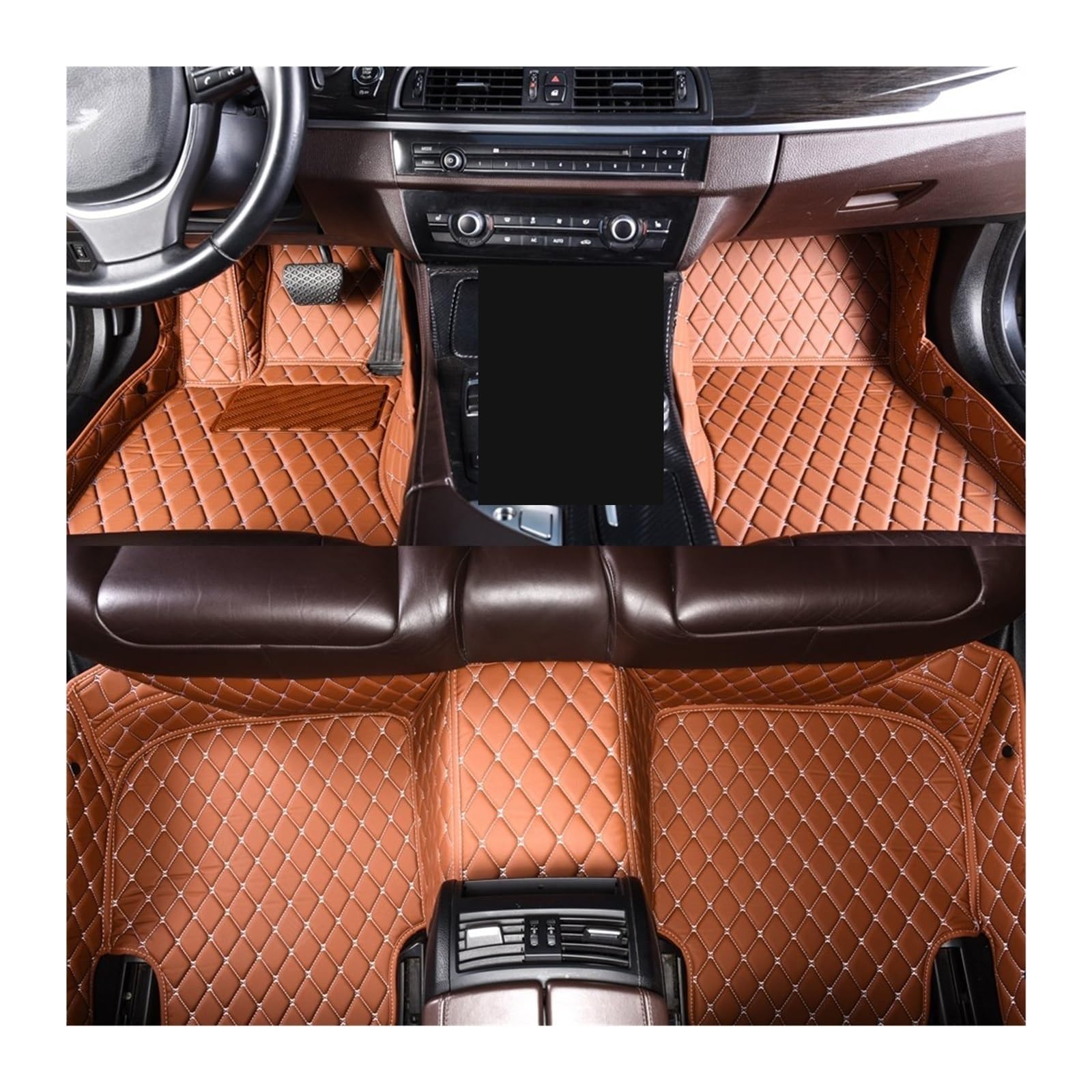 Fußmatten Auto Auto Fußmatten Für Hyundai Für Santa Für Fe 2006 2007 2008 2009 Auto Innen Zubehör Leder Teppiche Teppiche Fuß Pads Auto Fussmatte(Brown) von WYLWSHA