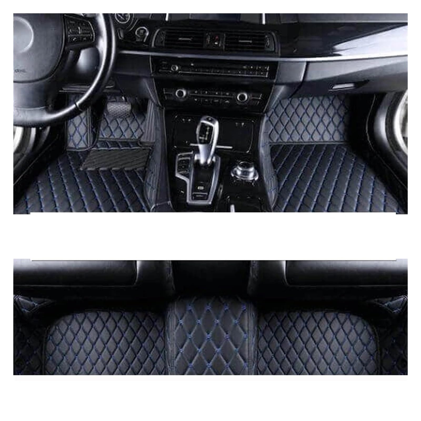 Fußmatten Auto Auto Fußmatten Für Mazda 3 2006-2012 Benutzerdefinierte Auto Fuß Pads Teppich Abdeckung Innen Zubehör Auto Fussmatte(LHD Black Blue) von WYLWSHA