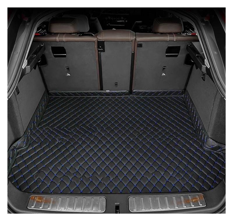 Fußmatten Auto Auto Fußmatten Für VW Für TIGUAN 2017 2018 2019 2020 2021 2022 Kofferraum Matte Fuß Pads Teppich Abdeckung Innen Zubehör Auto Fussmatte(Black-Blue-1PC) von WYLWSHA