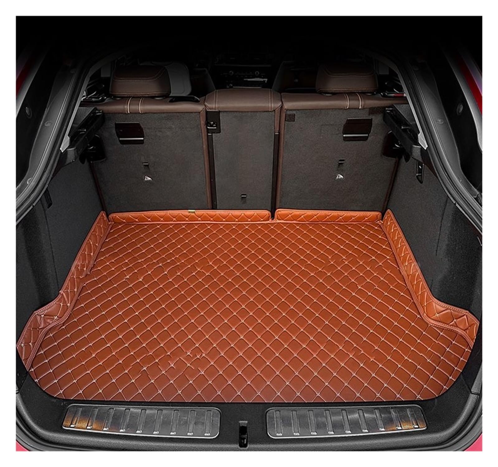 Fußmatten Auto Auto Fußmatten Für VW Für TIGUAN 2017 2018 2019 2020 2021 2022 Kofferraum Matte Fuß Pads Teppich Abdeckung Innen Zubehör Auto Fussmatte(Brown-1PC) von WYLWSHA