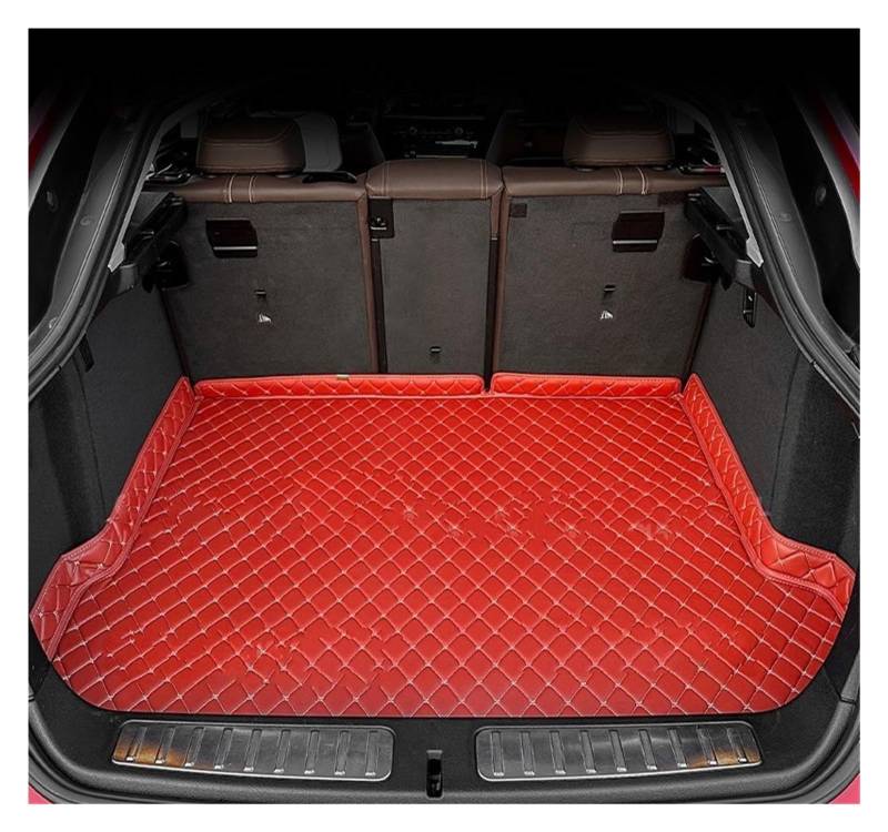 Fußmatten Auto Auto Fußmatten Für VW Für TIGUAN 2017 2018 2019 2020 2021 2022 Kofferraum Matte Fuß Pads Teppich Abdeckung Innen Zubehör Auto Fussmatte(Red-1PC) von WYLWSHA