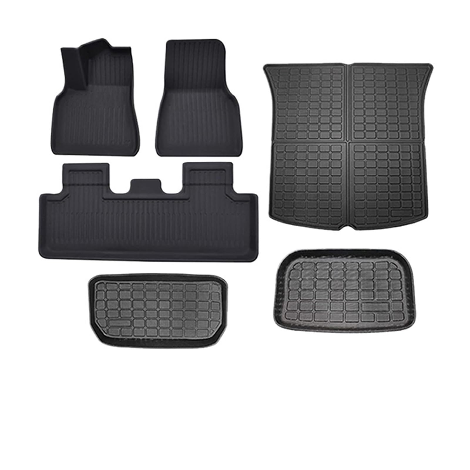 Fußmatten Auto Auto Fußmatten wasserdichte Cargo Liner Links Ruder Boden Liner Für Tesla Für Modell Y 2021 2022 2023 2024 Auto Fussmatte(for Y 6Pcs Mats) von WYLWSHA