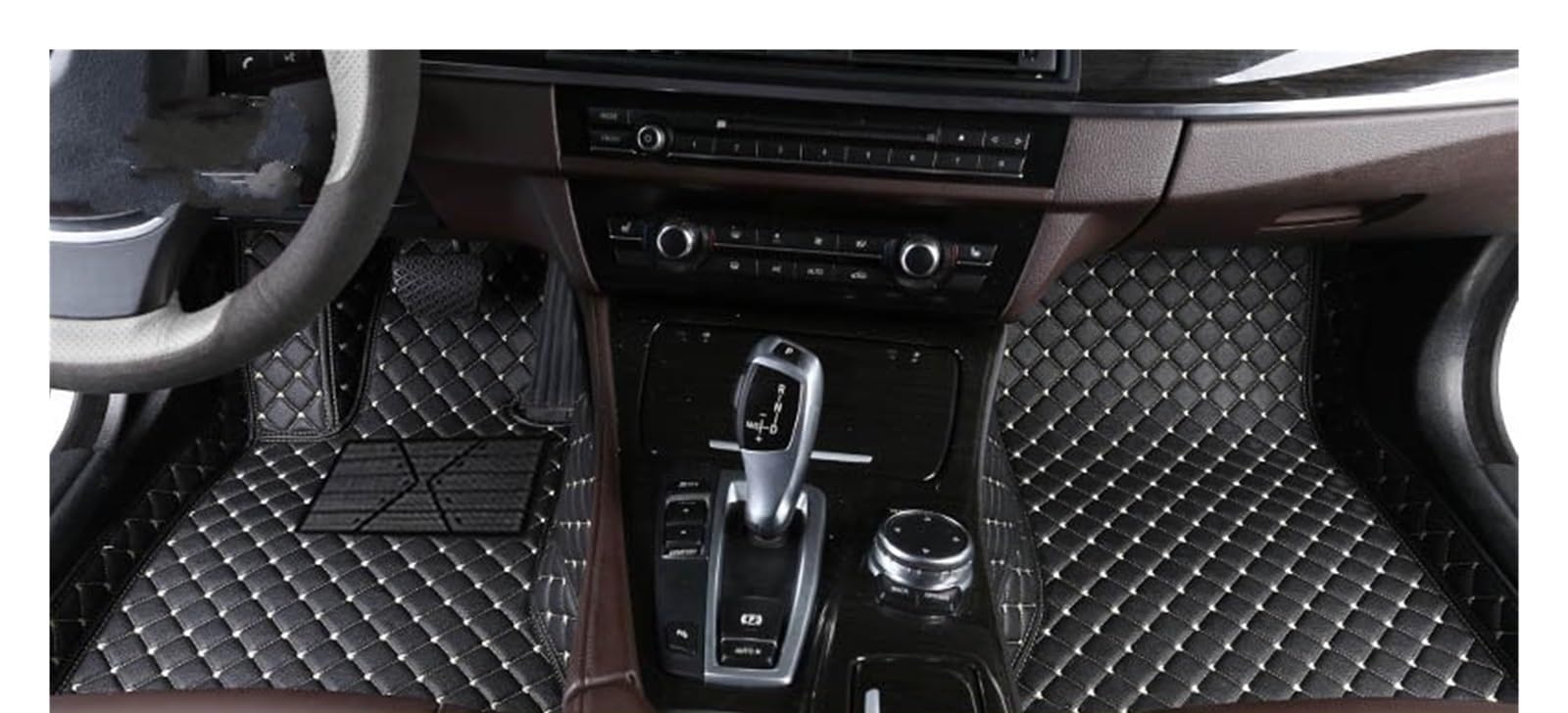 Fußmatten Auto Benutzerdefinierte Auto-Fußmatten Für VW Für Tiguan 2007–2023 Auto-Teppiche Fußmatten Coche-Zubehör Auto Fussmatte(Black Beige,2007-2016) von WYLWSHA