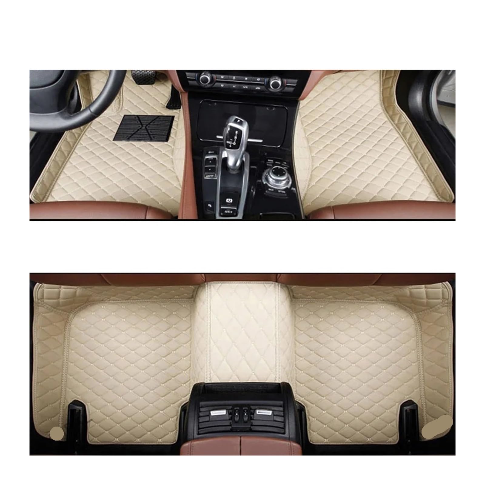 Fußmatten Auto Für Ford Für Mustang 2015-2021 Auto Fußmatten Interior Styling Leder Teppiche Auto Schutz Auto Fussmatte(3PC Floor mat 9,Right Steering Wheel) von WYLWSHA