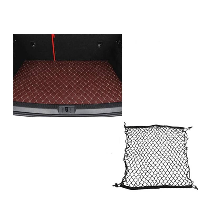 Fußmatten Auto Für Ford Für Mustang 2021 2020 2019 2018 2017 2016 2015 Auto Fußmatten Interior Styling Leder Teppiche Auto Schutz Auto Fussmatte(2PC mat and net 30,Right Steering Wheel) von WYLWSHA