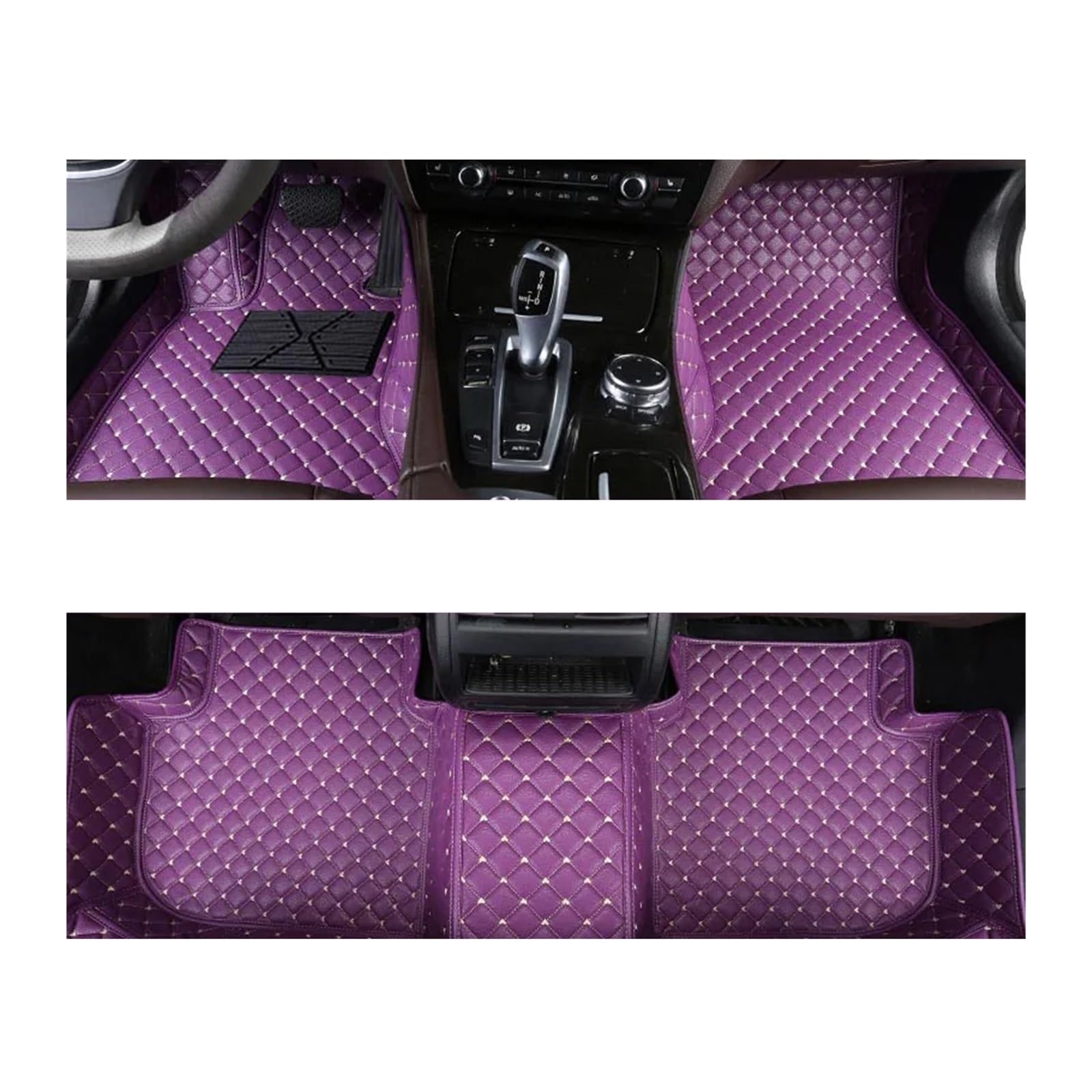 Fußmatten Auto Für Ford Für Mustang 2021 2020 2019 2018 2017 2016 2015 Auto Fußmatten Interior Styling Leder Teppiche Auto Schutz Auto Fussmatte(3PC Floor mat 12,Left Steering Wheel) von WYLWSHA