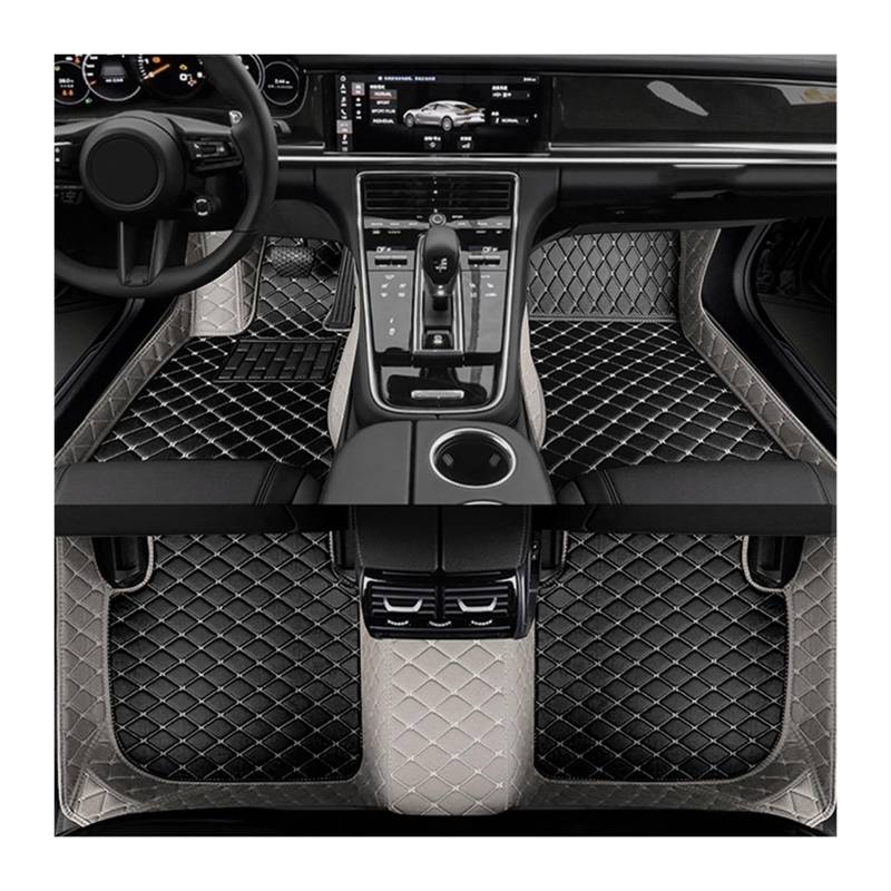 Fußmatten Auto Für Ford Für Mustang 2021 2020 2019 2018 2017 2016 2015 Auto Fußmatten Interior Styling Leder Teppiche Auto Schutz Auto Fussmatte(3PC Floor mat 16,Left Steering Wheel) von WYLWSHA