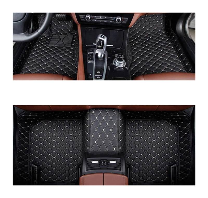 Fußmatten Auto Für Ford Für Mustang 2021 2020 2019 2018 2017 2016 2015 Auto Fußmatten Interior Styling Leder Teppiche Auto Schutz Auto Fussmatte(3PC Floor mat 3,Left Steering Wheel) von WYLWSHA