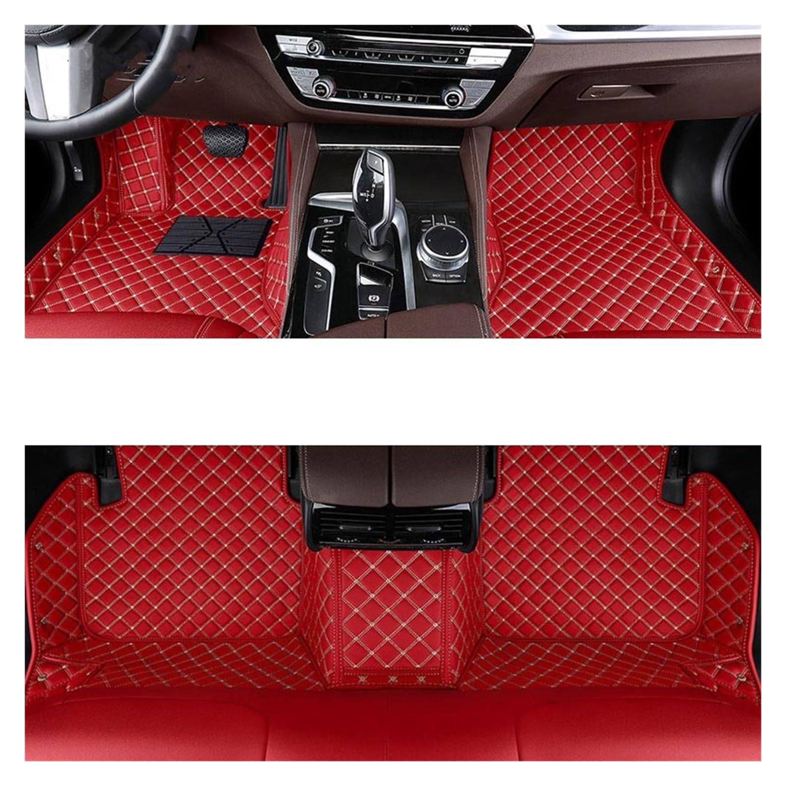 Fußmatten Auto Für X6 Für E71 Für E72 Für F16 Für F86 Für G06 Für G96 Custom Car Fußmatten Auto Teppiche Fuß Coche Auto Fussmatte(Red,2015-2019 F16F86) von WYLWSHA