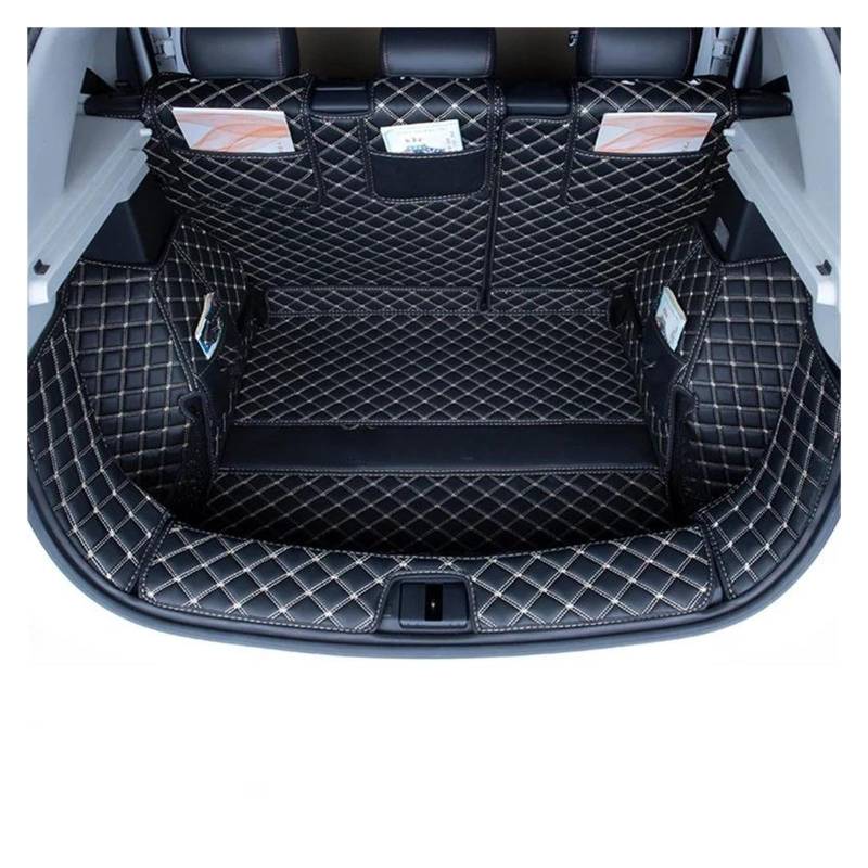 Kofferraumabdeckung Für MG Für ZS 2019 2020 2021 2022 Auto Stamm Box Matte Fußmatten Innen Autos Teile Cargo-Liner Kofferraumschutzmatte(Black beige) von WYLWSHA