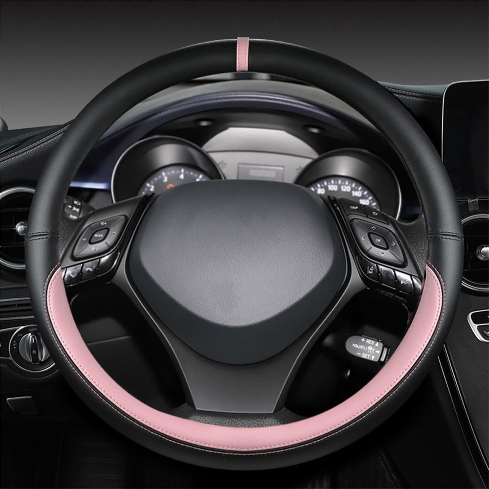 Lenkradbezug Mikrofaser Leder Auto Lenkrad Abdeckung Auto Zubehör Für Kia Für Sportage 3 2011-2014 Für Kia Für Ceed 2010-2012 Lenkradhülle(PINK) von WYLWSHA