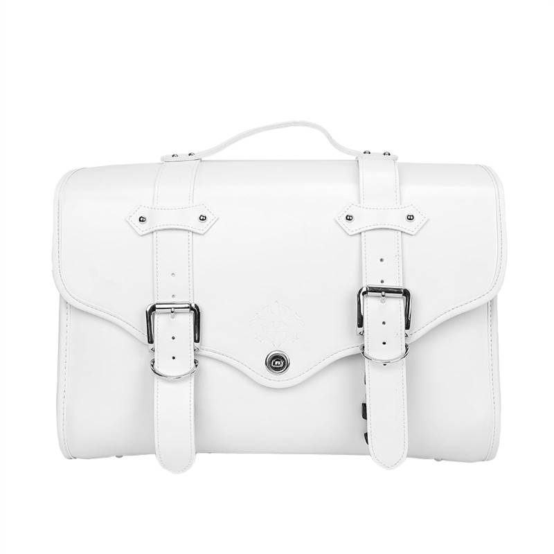 Motorrad Satteltasche Für Cruiser Für Touring Für Sportster Für XL883 1200 Für Brixton Für Crossfire 500 Motorrad-Rücksitztasche wasserdichte Hecktasche Gepäcktasche Motorrad hecktasche(White) von WYLWSHA