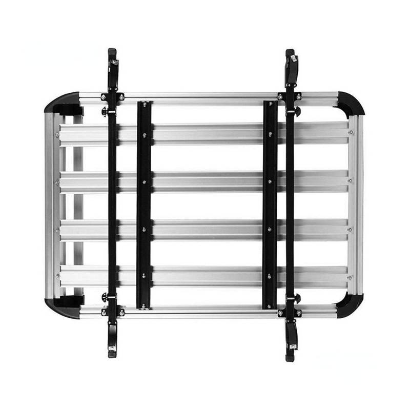 Relingträger Dachträger Für SUV Dach Aluminium Legierung Fracht Träger Korb Fracht Dach Rack 160 * 100 cm Doppel Deck Auto Dach Rack Dachträger(Silver 127x90cm) von WYLWSHA