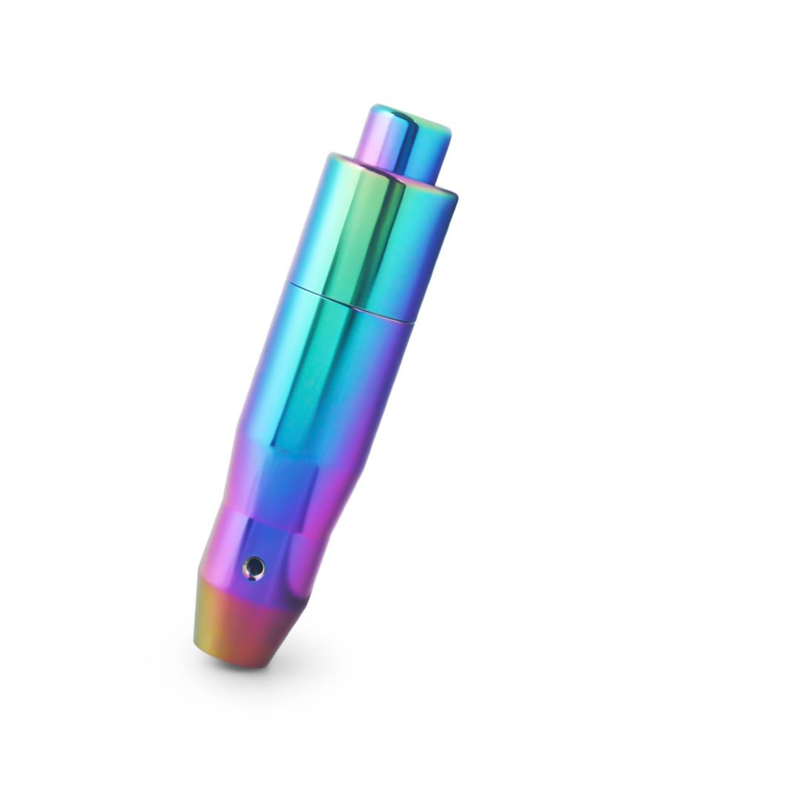 Schaltgetriebe Aluminium Automatik Stick Schaltknauf Für Automatikgetriebe Mit Druckknopf Für Herunterdrücken Auto Schaltknauf Abdeckung(Neo Chrome) von WYLWSHA