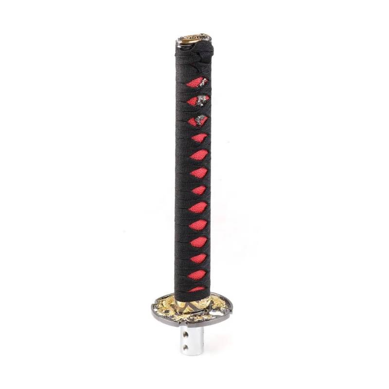 Schaltgetriebe Kurzer Samurai Schwert Schaltknauf Im JDM Stil 260 Mm Metallbeschwerter Sport Katana Schaltknauf Auto Schaltknauf Abdeckung(Black with red) von WYLWSHA