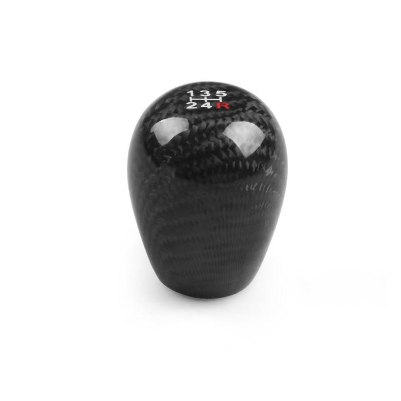 Schaltgetriebe Racing Real Carbon Fiber Schaltknauf Schaltgetriebe Schalthebelknopf Runder Kugelform Griffknopf Auto Schaltknauf Abdeckung(5speed Black) von WYLWSHA