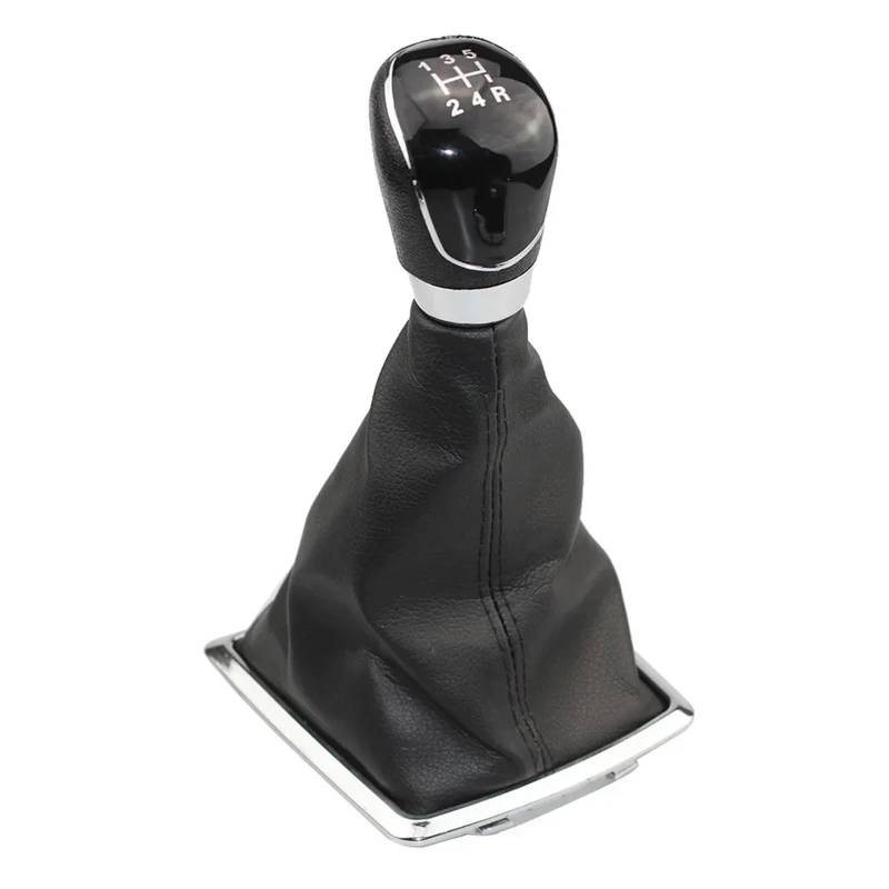 Schaltsack Schaltmanschette Schaltknauf Gang 5/6 Geschwindigkeit Schaltknauf Hebel Handball Gamasche Boot Leder Abdeckung Für Ford Für Focus 2 Für MK2 2005 2006 2007 2008(Black 5 Speed) von WYLWSHA