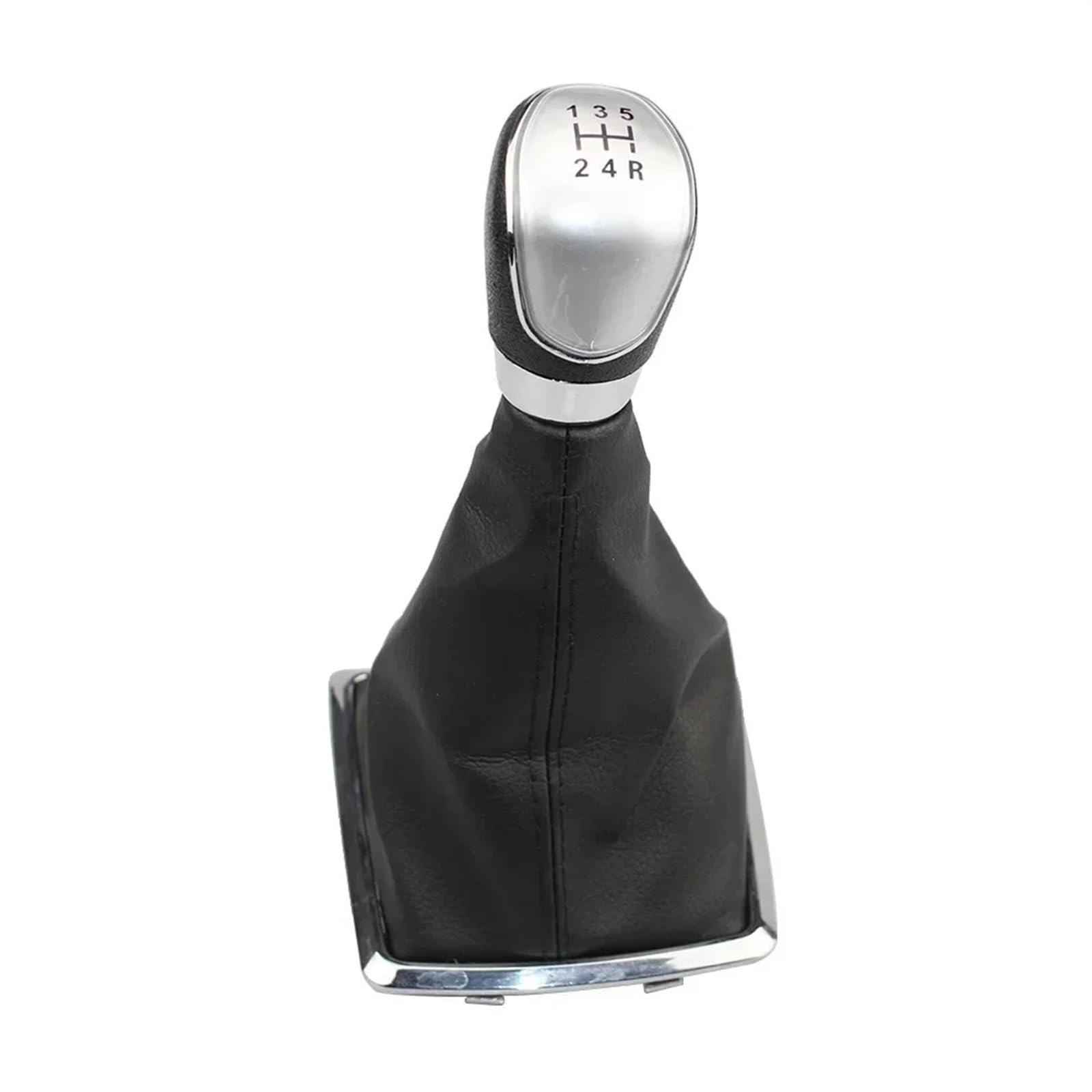 Schaltsack Schaltmanschette Schaltknauf Gang 5/6 Geschwindigkeit Schaltknauf Hebel Handball Gamasche Boot Leder Abdeckung Für Ford Für Focus 2 Für MK2 2005 2006 2007 2008(Silver 5 Speed) von WYLWSHA